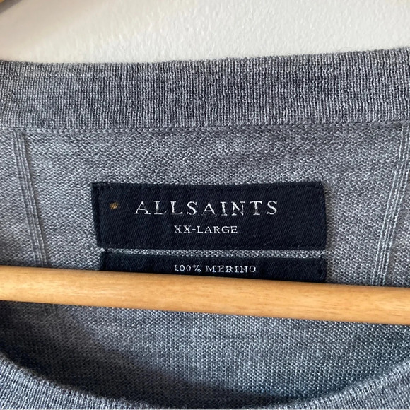 AllSaints Mode 100% Merino Crewneck Mens Sweater Size XXL NWOT - Picture 6 of 8